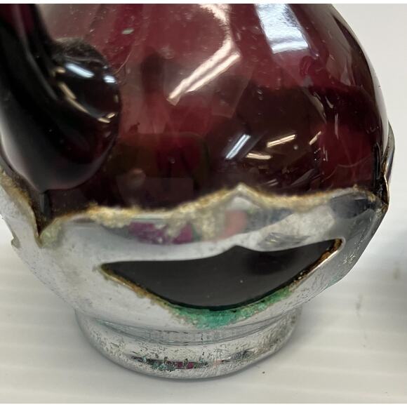 1930s Amethyst Cambridge Glass Insert Krome-Kraft Salt & Pepper Shakers AAA3278 - Picture 4 of 16